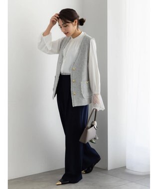 Te chichi 【セレモニーアイテム】ツイードVネックジレ グレー