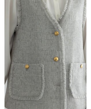 Te chichi 【セレモニーアイテム】ツイードVネックジレ グレー