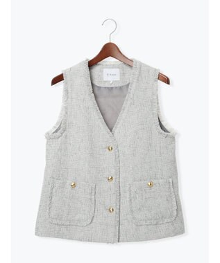 Te chichi 【セレモニーアイテム】ツイードVネックジレ グレー