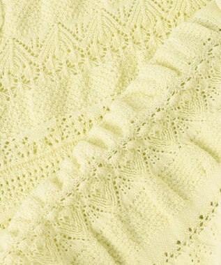 組曲 【WEB限定カラーあり】コットンポリエステル 編み柄カーディガン 【WEB限定】ライム系9