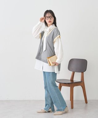 earth music&ecology チルデンライクベスト Gray Mixture