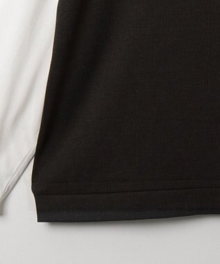 WEGO フェイクレイヤードモックネックベストT（LS） ブラック中濃色