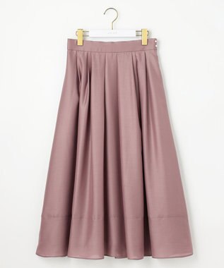 ANY SIS 【洗える】シアーチンツタック スカート モカピンク