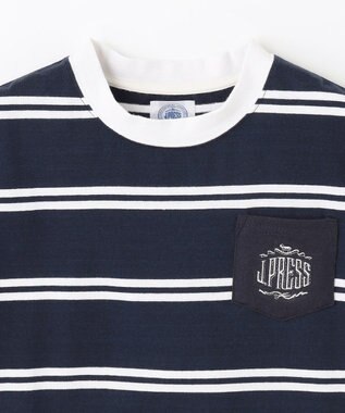 J.PRESS KIDS 【110-130cm】ハウス刺繍ボーダー Ｔシャツ ネイビー系1