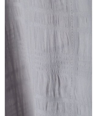 Green Parks シアーチェック開襟ブラウス Grayish Blue