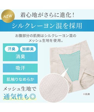 BRADELIS New York 【Yukine inc. 】ゆきねえモアソフト快適ショーツ25 接触冷感 補整 補正下着 深め ハイウエスト グレージュ