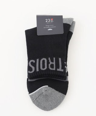 23区GOLF 【WOMEN】ロゴラインハーフソックス 15cm ブラック系
