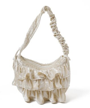 WEGO ベロアフリルギャザーショルダー オフホワイト