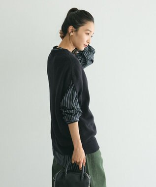 CRAFT STANDARD BOUTIQUE クルーネックニットベスト Black