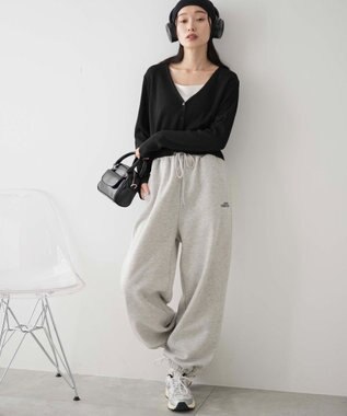 WEGO カラーリブショートカーデ ブラック