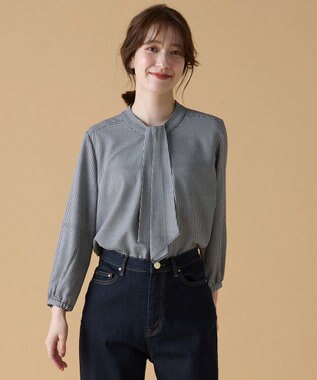 ANY 【洗濯機可能】プリントブラウス チドリ