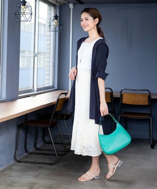 Tiaclasse 【新色追加・洗える】麻調パーカーチュニックブラウス ネイビー