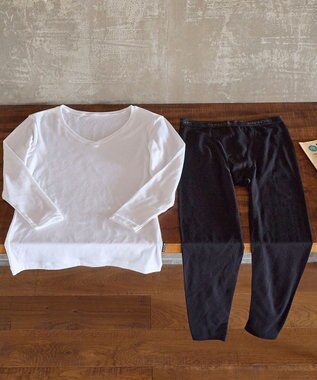 WACOAL MEN 綿混インナー ボトム 足首丈 しっかりあたたかい 保温性 肌側起毛 ストレッチ素材 前開き メンズ GS6021 /ブロス ブラック