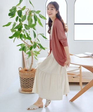 Tiaclasse L 【洗える】体型カバーも叶うドルマンニットカーディガン ピンク