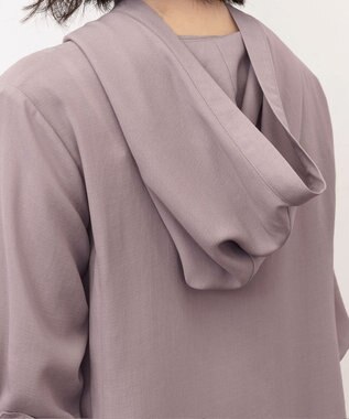 Tiaclasse 【新色追加・洗える】麻調パーカーチュニックブラウス モカ