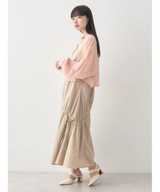 earth music&ecology ツッキリジャガードショートブラウス Pink