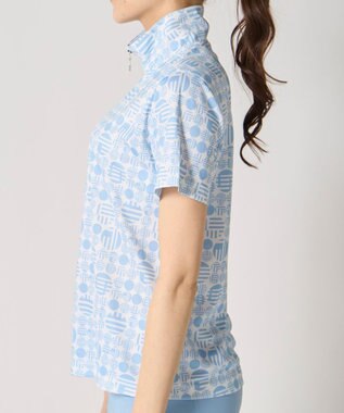 FILA GOLF／marie claire 【Marie claire sports】ハーフジップ半袖シャツ ライトブルー