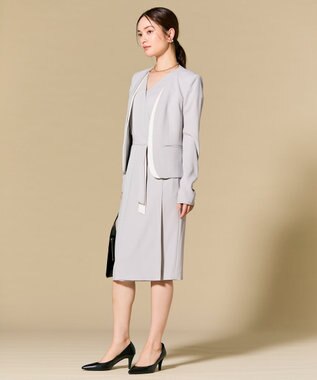 BEIGE， 【Lsize・セットアップ対応】CINDY / ダブルカラージャケット L.Gray × White