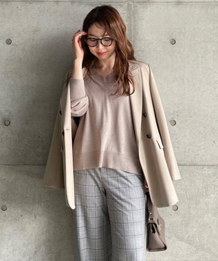 UNFILO ハイゲージウール Ｖネック ベージュ