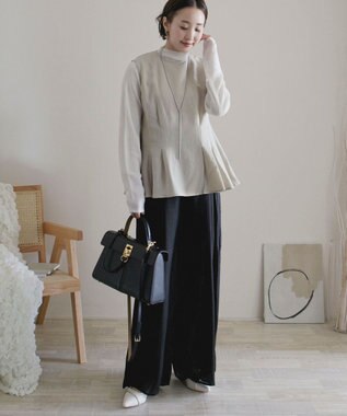 Green Parks AnriettMusee シアータックワイドパンツ Black