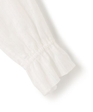 23区 L 【WEB限定/洗える】コットンカラミストライプ スキッパー ブラウス ホワイト系