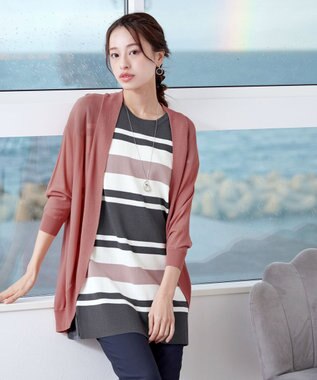 Tiaclasse L 【洗える】体型カバーも叶うドルマンニットカーディガン ピンク