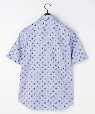 JOSEPH ABBOUD 【ジャージー素材・ストレッチ・イージーケア】コンパクトジャージープリント シャツ ブルー系5