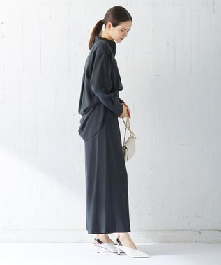 ICB 【洗える】 フィブリルツイル タックパンツ ブラック系