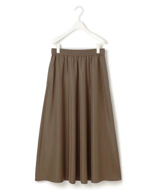 ICB L 【UVケア・速乾・洗える】シルクエステルタフタ フレアスカート カーキ系