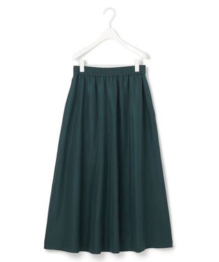 ICB L 【UVケア・速乾・洗える】シルクエステルタフタ フレアスカート ディープパイン系