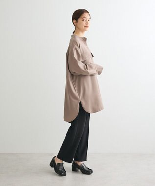 Green Parks ・ＥＬＥＮＣＡＲＥ　ＤＵＥ　イロイロ釦シャツチュニック Gray Beige