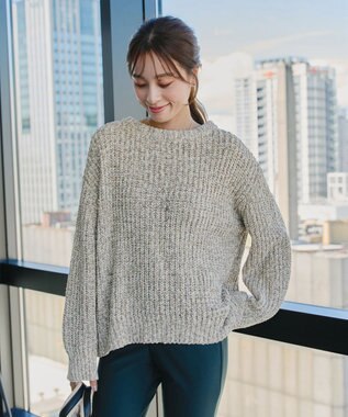 Tiaclasse 【洗える】MIXモールニットプルオーバー ベージュ