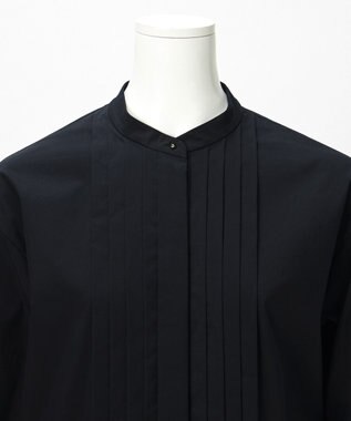 23区 【GOLD LABEL】コットンニドム ピンタックブラウス ブラック系