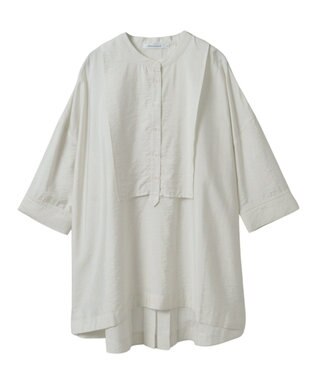 AMERICAN HOLIC 【WEB限定】接触冷感バンドカラーチュニック Ivory
