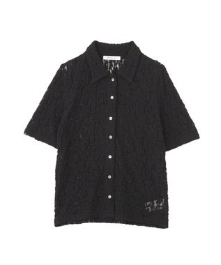 AMERICAN HOLIC 半袖襟付きレースカーディガン Black