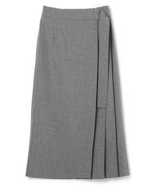 BEIGE， 【セットアップ対応・洗える・BAILA 11月号掲載】ZEPHYR / ウールライクアシンメトリープリーツスカート Top Gray