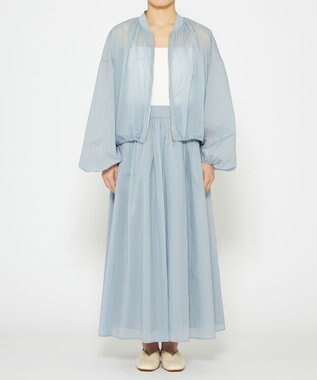 uncrave 【撥水・洗濯機洗い可】シアープルーフナイロン フレアスカート（uncrave STANDARD） サックス