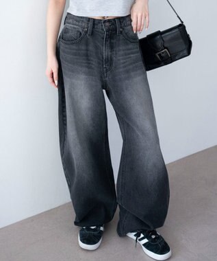 WEGO ワイドカーブデニムパンツ デニムブラックソノタ