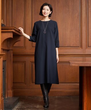 J.PRESS LADIES 【洗える】RELAXIONツイル ワンピース ネイビー系