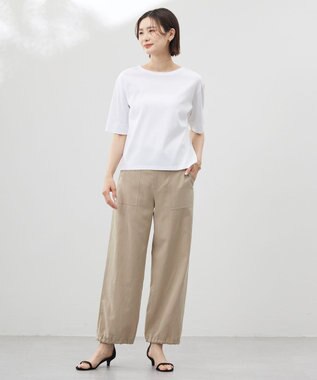 J.PRESS LADIES 【洗える】フィブリルツイル ベイカーパンツ ベージュ系