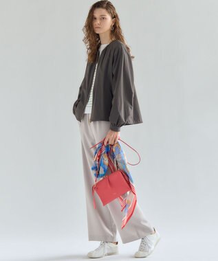 23区 L ストレッチダブルクロス ワイドパンツ ベージュ