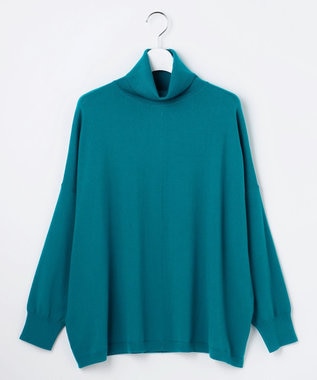 自由区 S ウォームレーヨンストレッチハイネック ニット ターコイズ