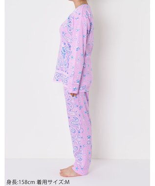 tsumori chisato SLEEP パジャマ　長袖　長ズボン　ルームウエア　綿100%　バンダナ風柄　/ワコール　UDX544 ピンク