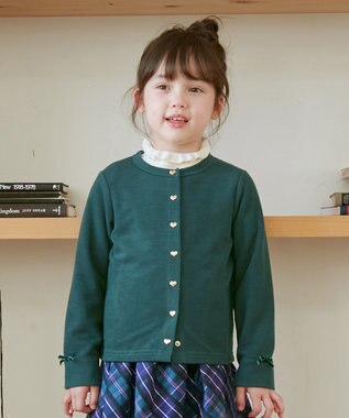 ANY KIDS スナップボタンカーディガン グリーン
