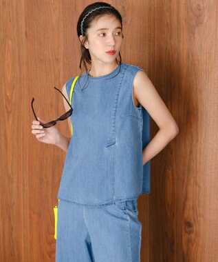 UNFILO 【セットアップ着用可】UNFILO DENIM light ノースリーブブラウス