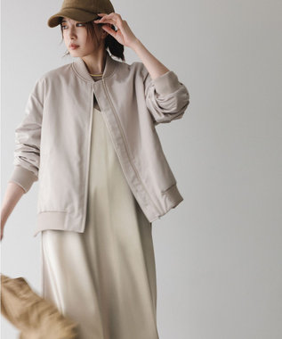 ICB 【洗える】 マットサテン MA-1ブルゾン