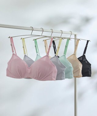 une nana cool 【リニューアル】364ブラ シンプル ノンワイヤーブラ ピンク