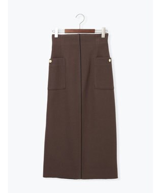 Te chichi メルトンジャージーナロースカート モカ