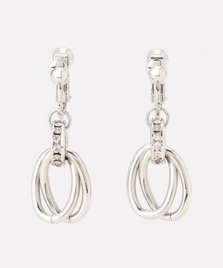 ANY SIS オーバルストーン イヤリング シルバー