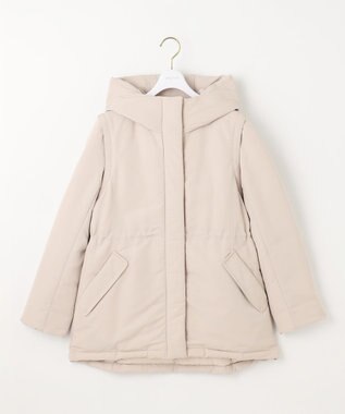 ANY SIS 【撥水・洗える】2WAYドロストフーディミドル ダウン ベージュ